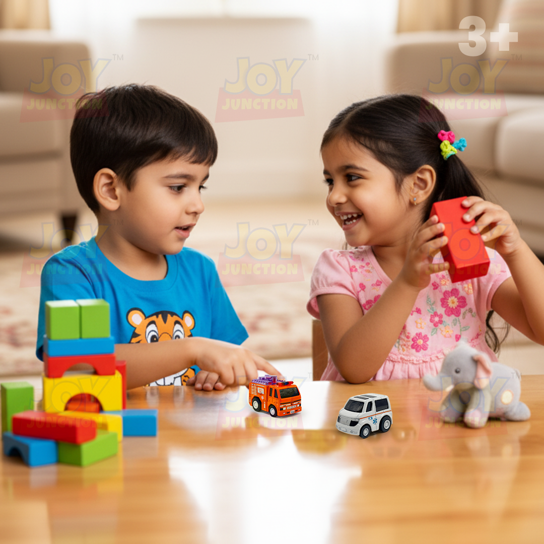 Mini Racer High Speed Transport-Series, Ambulance & Firetruck Pullback Toy (Pack of 2 Multicolors) - Joy Junction Uncategoriz