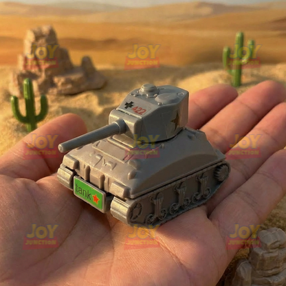 Battle Tank 4-Pack - High Speed Mini Racers - Alloy Pullback Toy with Rotating Turret