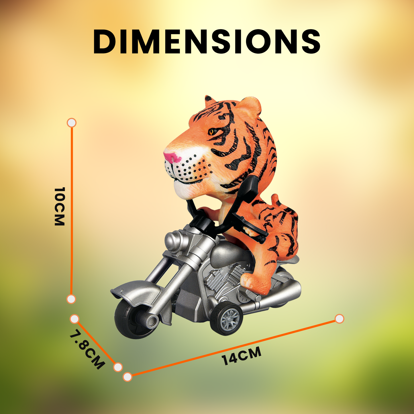 Friction Powered Push & Go Jungle Riders Tiger - Animal Bike Toy for Kids, Detachable Animal, No Batteries Required