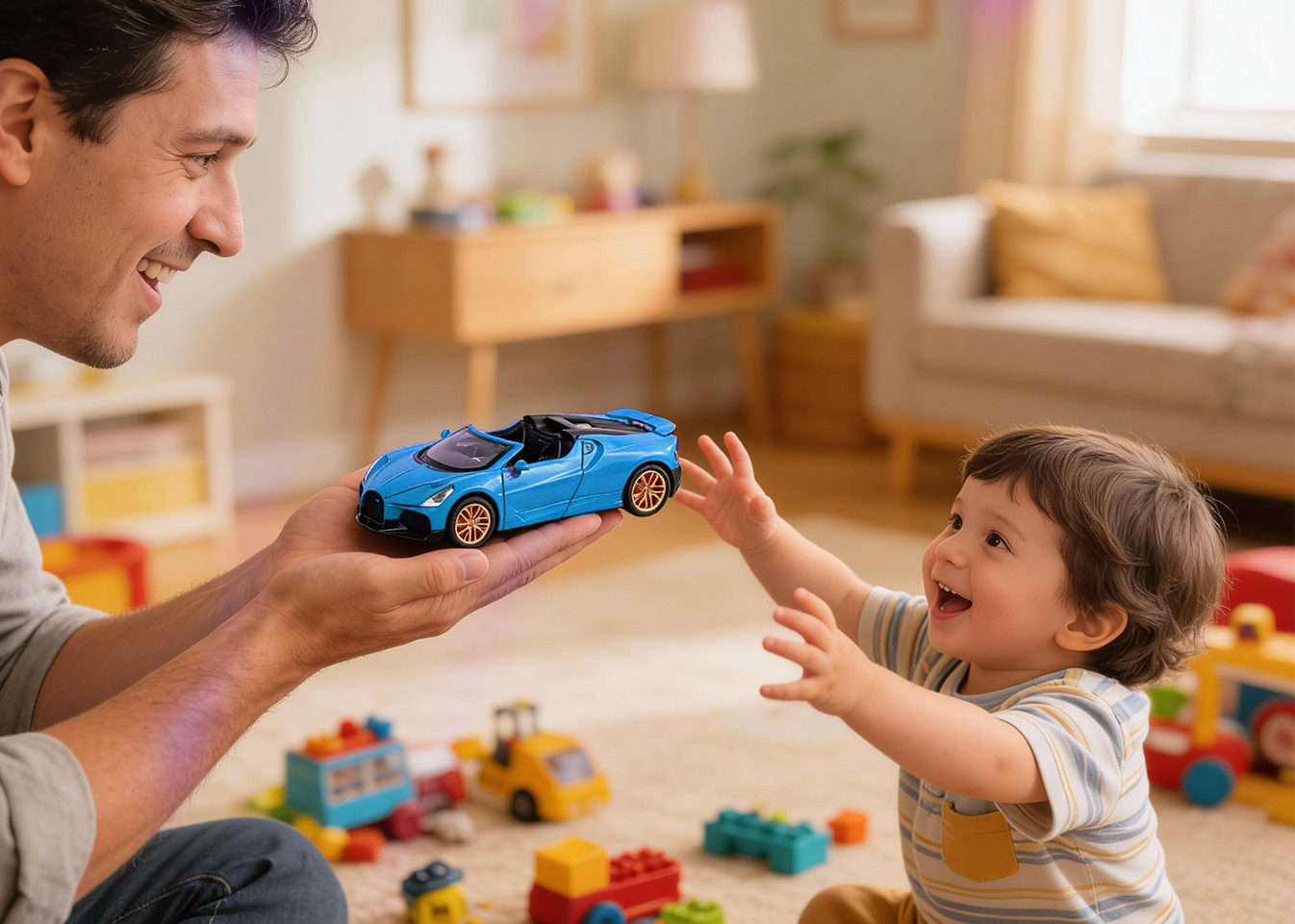 Bugatti Mistral 1:32 Scale Alloy Metal Pullback Toy car with Openable Doors Light Music