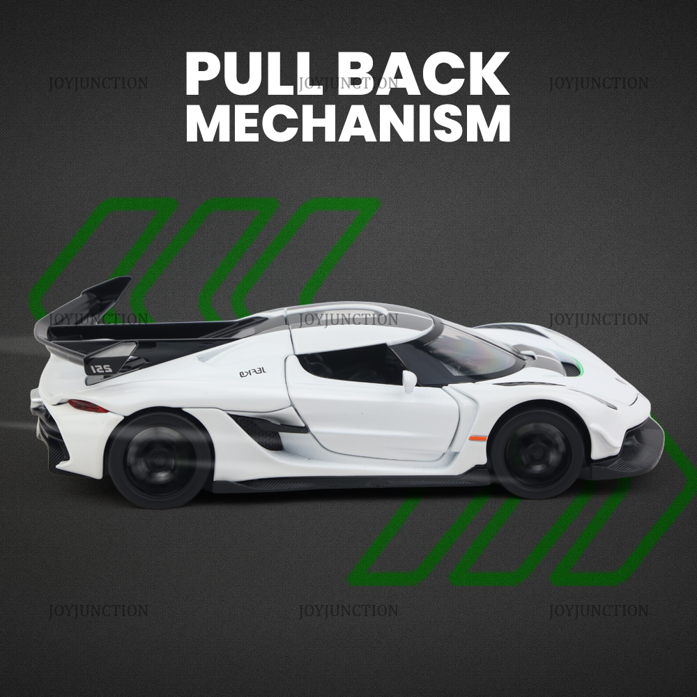 Koengseg Jesko Diecast Car 1:32 Scale – Metal Model with Lights, Sound & Pull-Back Action