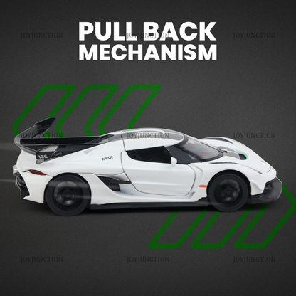 Koengseg Jesko Diecast Car 1:32 Scale – Metal Model with Lights, Sound & Pull-Back Action