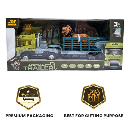 Lion Rescue Trailer Truck Toy ,1:24 Scale – Alloy Diecast Set - Joy Junction Uncategorized (Image 7)