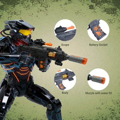 JOY JUNCTION Defender Gun with Light, Sound, Vibration & Smoke-Effect Musical Toy Gun | Future Gun Toy for Boys 3+ Years, Action with Realistic Effects