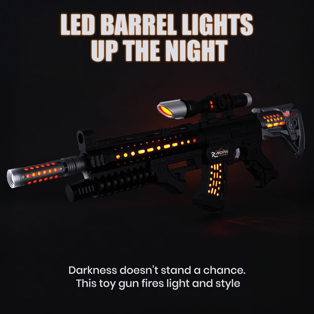 Military Camouflage Gun Toy for Kids – Light, Sound and Vibration Action