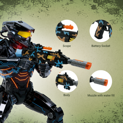 JOY JUNCTION Defender Gun with Light, Sound, Vibration & Smoke-Effect Musical Toy Gun | Future Gun Toy for Boys 3+ Years, Act