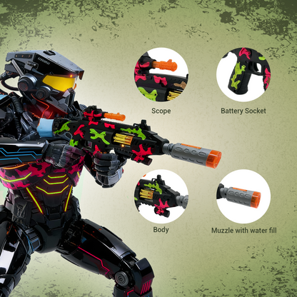 JOY JUNCTION Defender Gun with Light, Sound, Vibration & Smoke-Effect Musical Toy Gun | Future Gun Toy for Boys 3+ Years, Act
