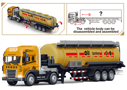 1:24 Scale Transporter Series Oil Tanker Truck Toy with Pull-Back Action - Image 9