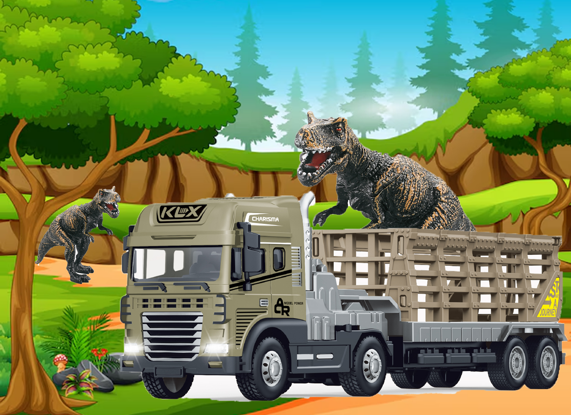 1:24 Scale Metal Toy Rescue Trailer Series Alloy Diecast Truck and Trailer Set, Diecast Pretend Play Toy Truck Vehicles for K