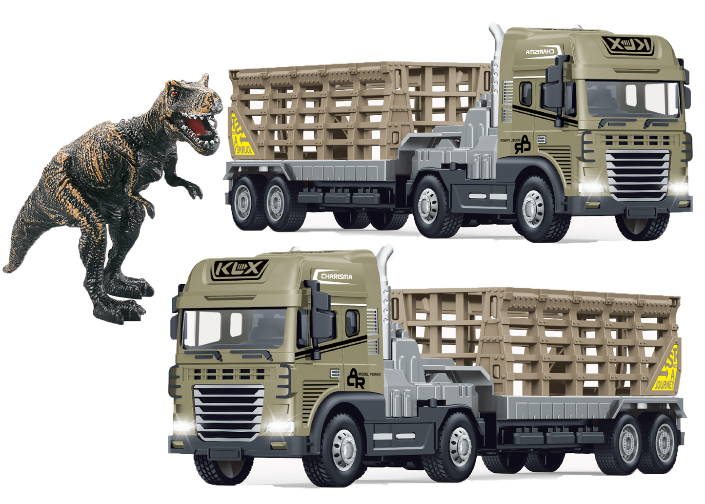 1:24 Scale Metal Toy Rescue Trailer Series Alloy Diecast Truck and Trailer Set, Diecast Pretend Play Toy Truck Vehicles for K
