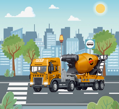 1:24 Scale Metal Construction Toy Transporter Series Alloy Diecast Truck Set - Image 7