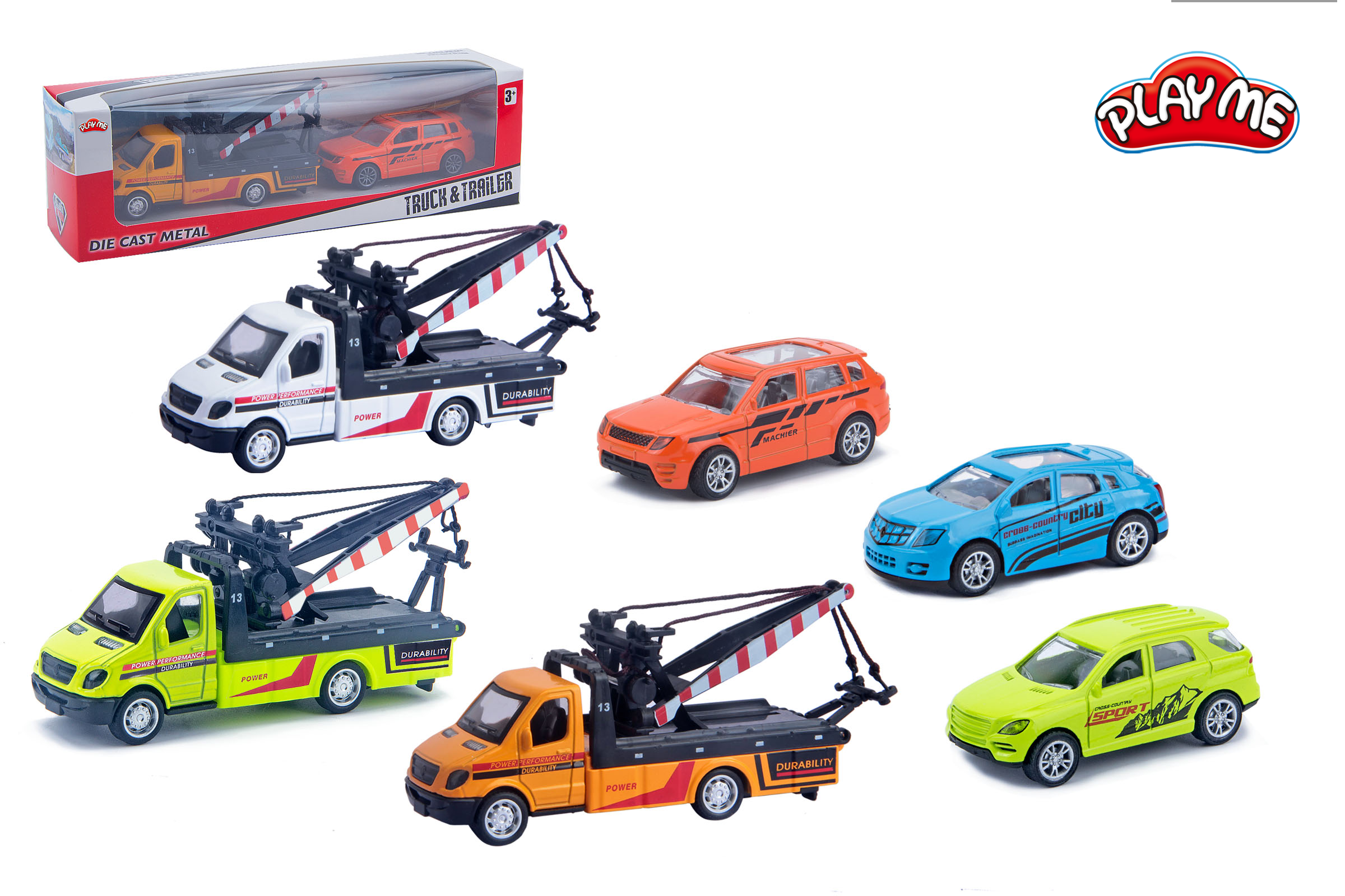 Alloy Die-Cast Tractor Trailer Pull Back Carrier Vehicle Metal Truck with Car - Image 1