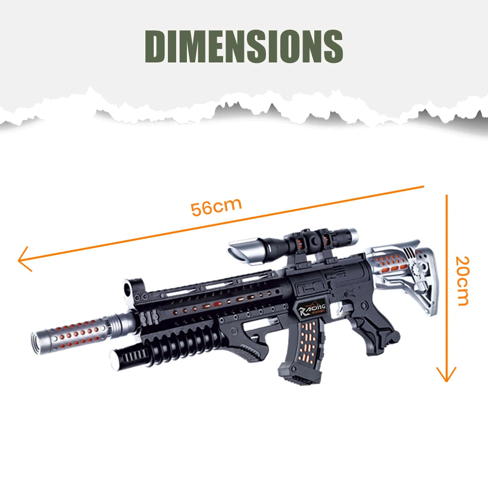 Military Camouflage Gun Toy for Kids – Light, Sound and Vibration Action