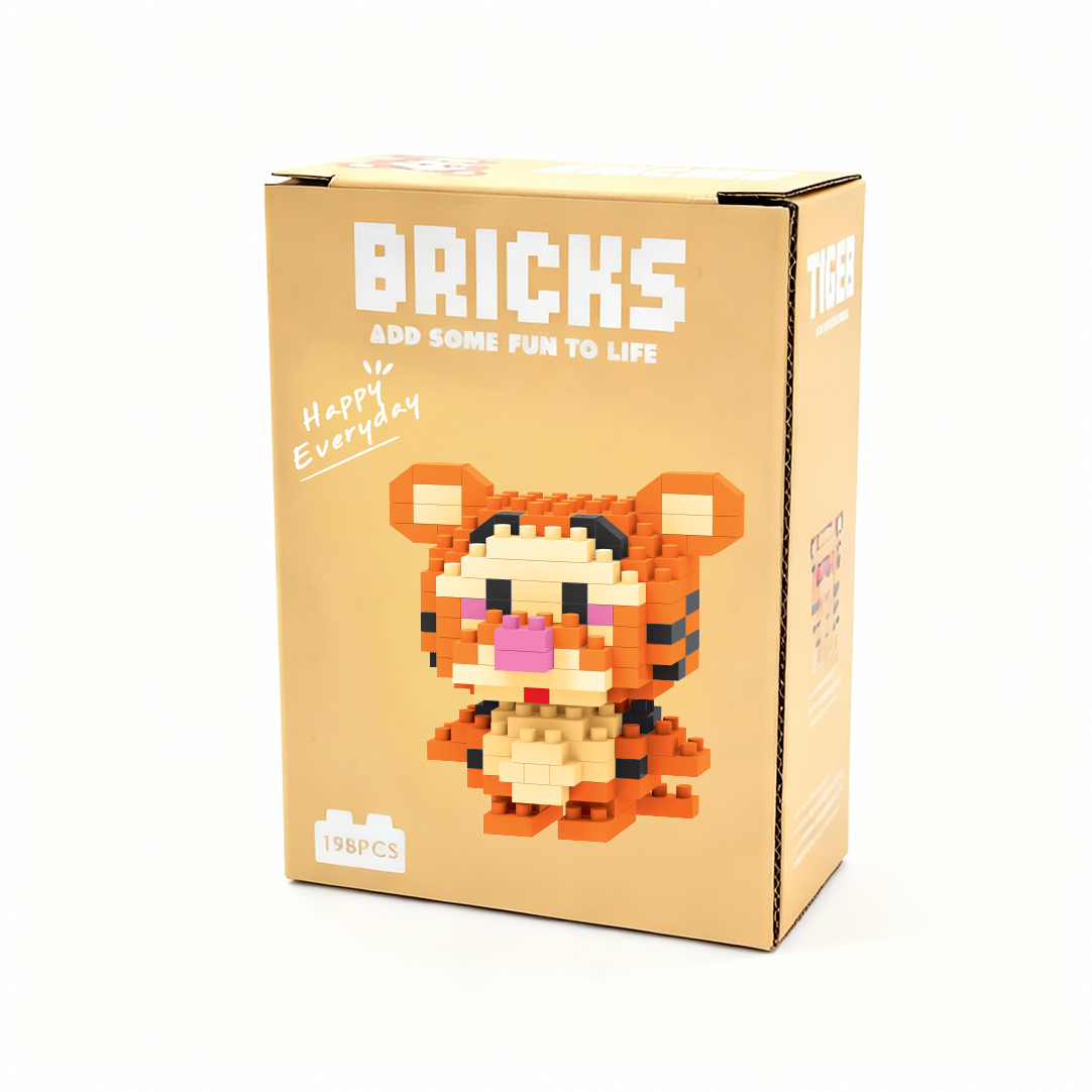 Tiger Mini DIY Building Blocks Set (195 Pcs) – Interlocking Construction Toys for Kids