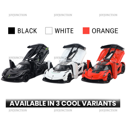 Koengseg Jesko Diecast Car 1:32 Scale – Metal Model with Lights, Sound & Pull-Back Action