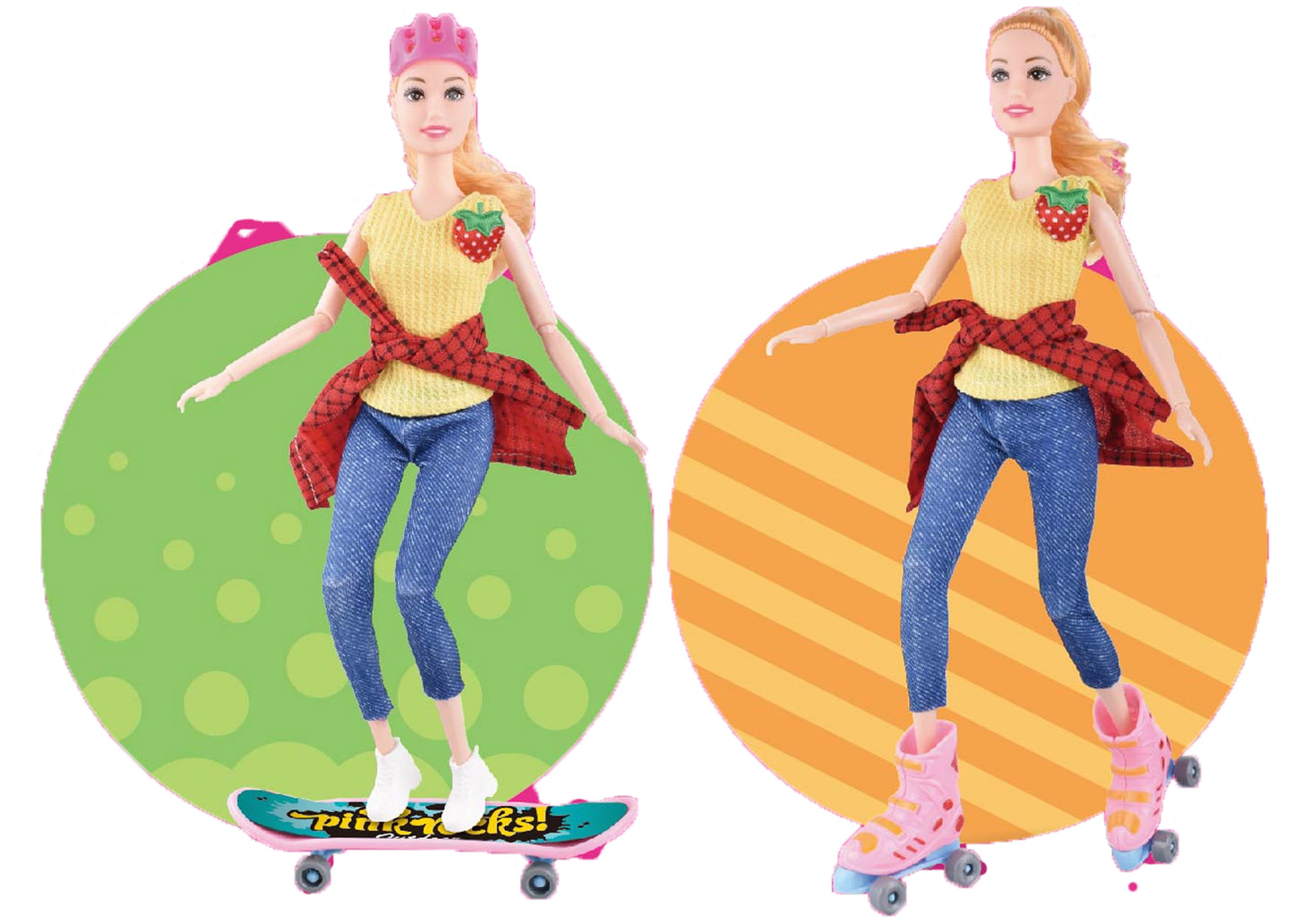 Diana Series Doll with Skateboard & Roller Skates | Sports Fashion Doll Toy for Girls