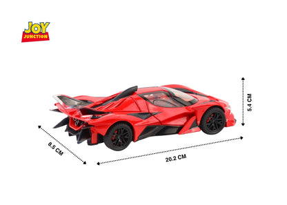 Apolloo EVO Metal Diecast Toy Car – 1:24 Scale Pull Back Model with Lights, Sound & Openable Doors