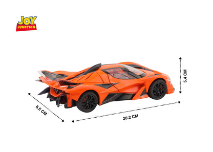 Apolloo EVO Metal Diecast Toy Car – 1:24 Scale Pull Back Model with Lights, Sound & Openable Doors