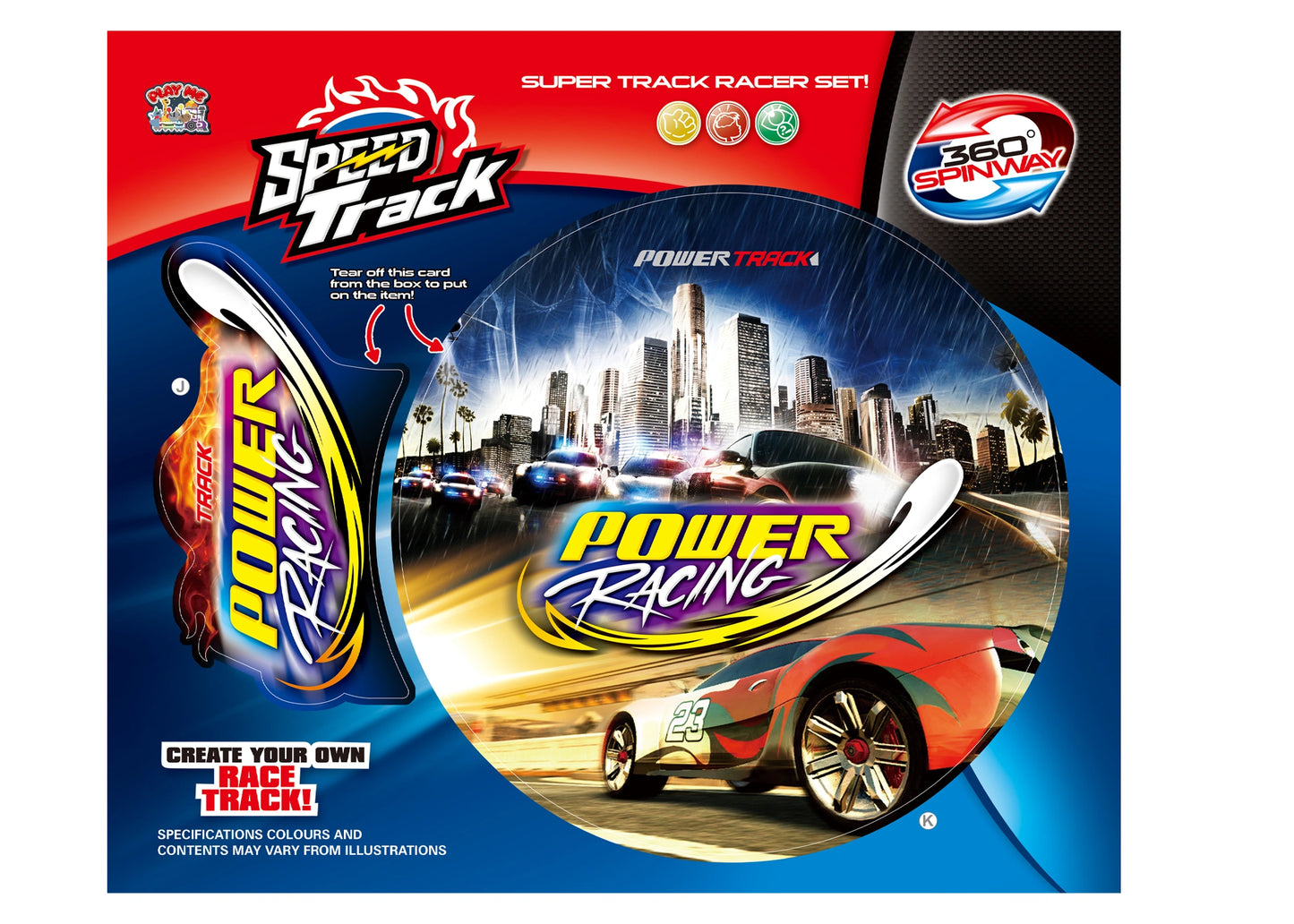 Race Car Track Set – 360° Spinway Loop Super Track Racer Toy for Kids (14 Pieces)