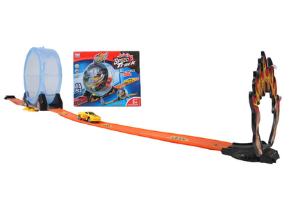 Race Car Track Set – 360° Spinway Loop Super Track Racer Toy for Kids (14 Pieces)
