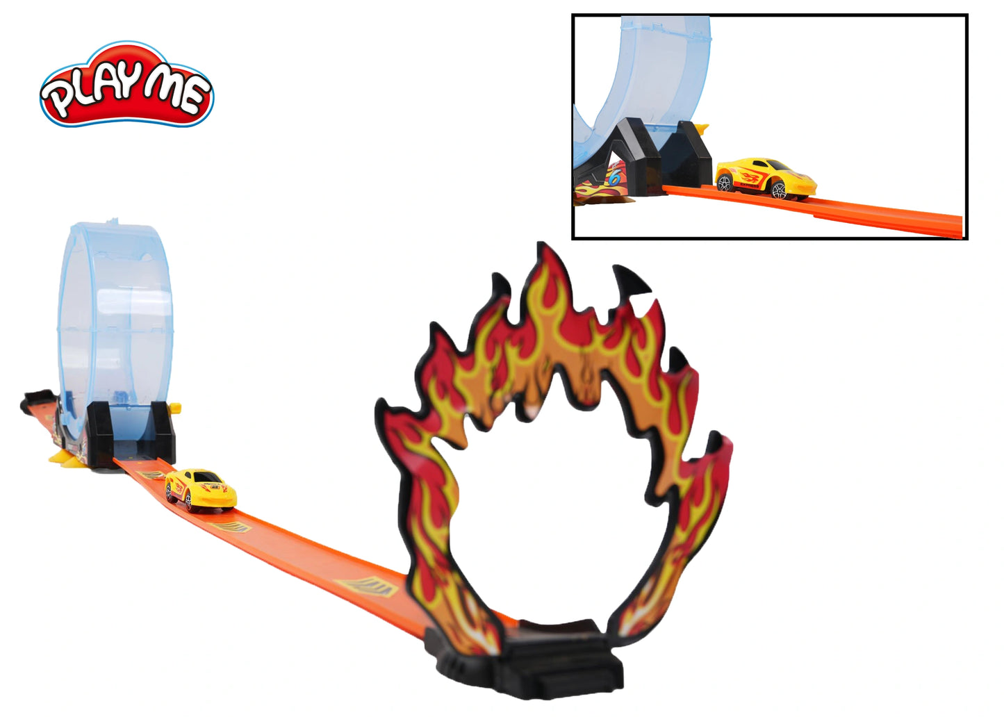 Race Car Track Set – 360° Spinway Loop Super Track Racer Toy for Kids (14 Pieces)
