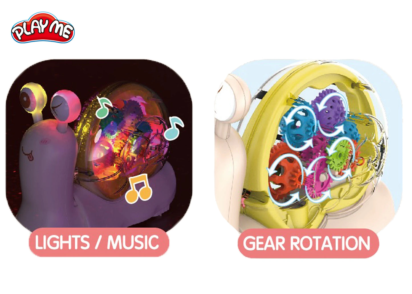 Moving Snail Gear Toy - 360° All Directions Interactive Robot