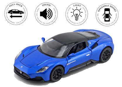 Mesarati MC20 1:32 Scale Alloy Metal Pull Back Toy car with Openable Doors Light Music