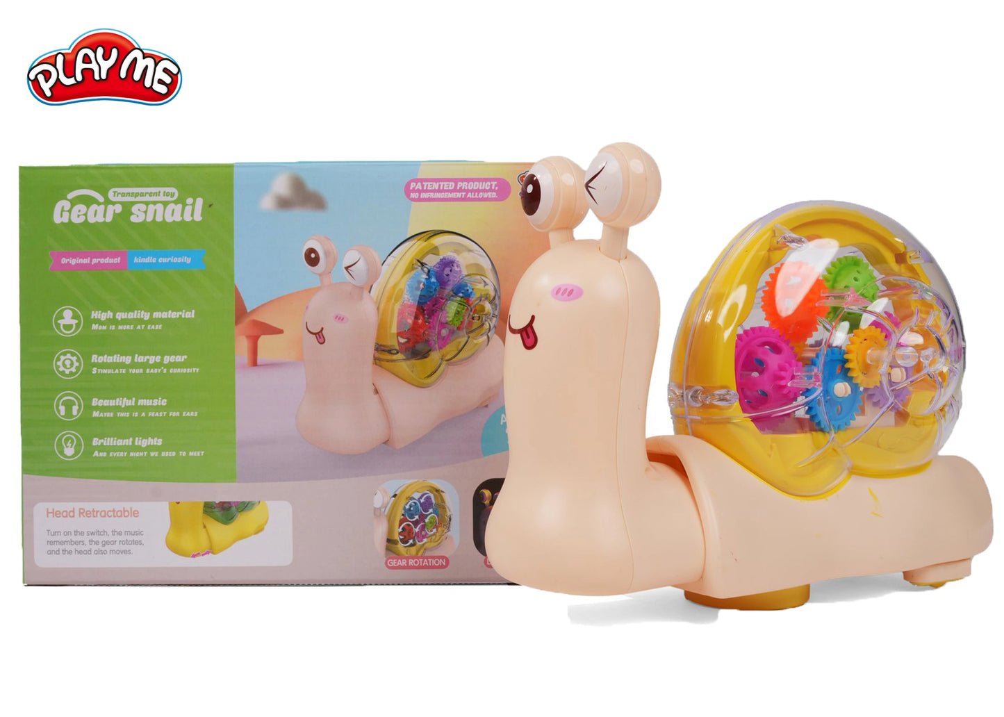 Moving Snail Gear Toy - 360° All Directions Interactive Robot