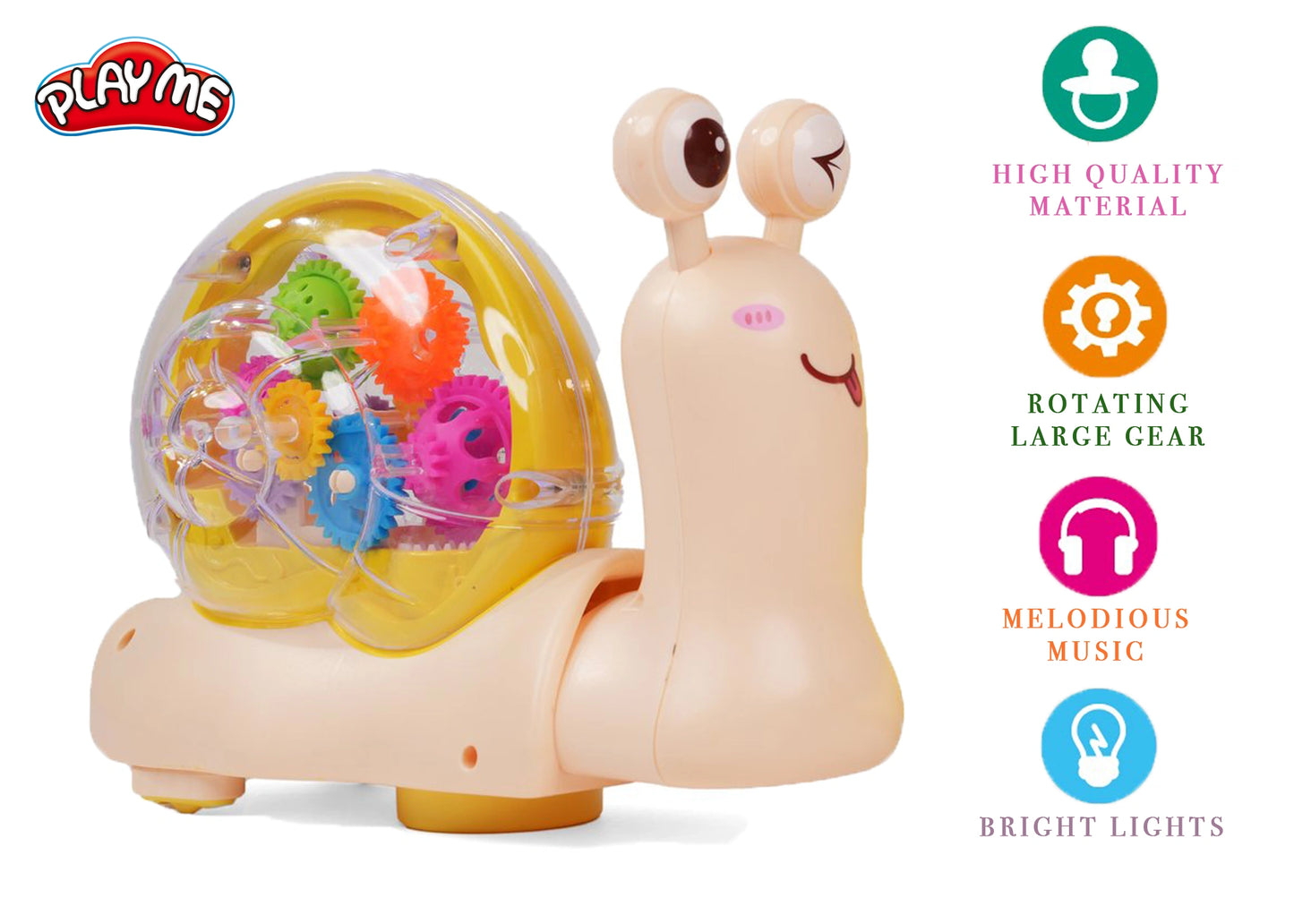 Moving Snail Gear Toy - 360° All Directions Interactive Robot
