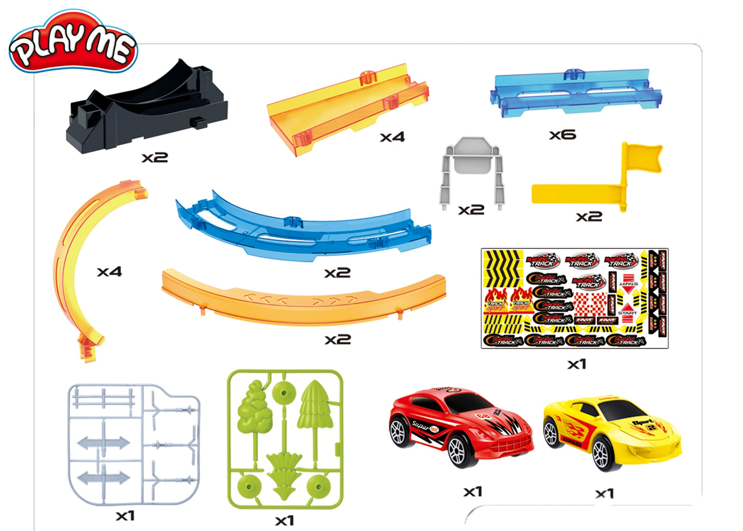 Race Car Track Toy 29 PCS – Double Loop 360° Super Track Racing Set