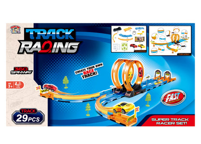 Race Car Track Toy 29 PCS – Double Loop 360° Super Track Racing Set