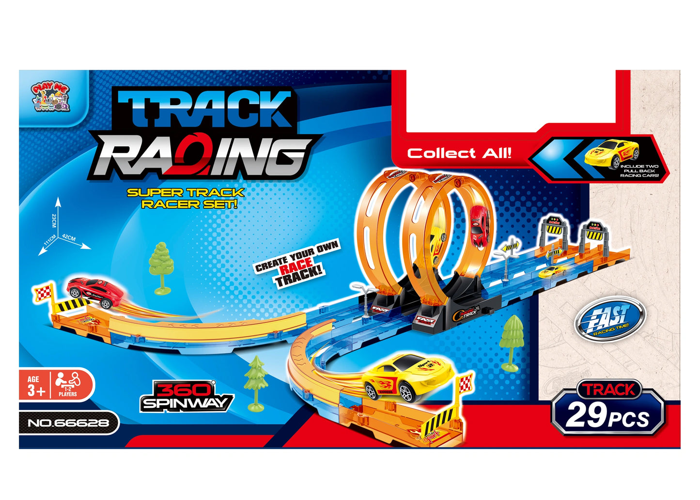 Race Car Track Toy 29 PCS – Double Loop 360° Super Track Racing Set
