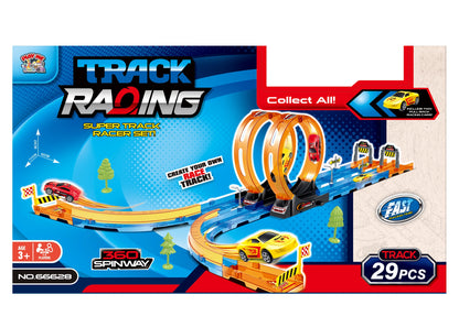 Race Car Track Toy 29 PCS – Double Loop 360° Super Track Racing Set