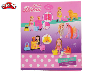 Diana Doll Set Travel Time & Accessories | Pretend Play Toy for Girls