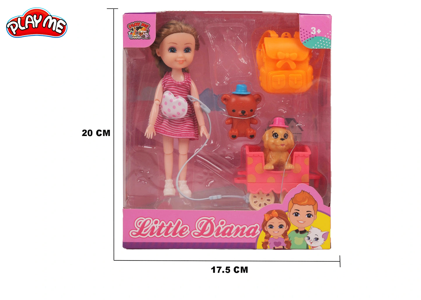 Diana Doll Day Outing with Puppy & Accessories | Pretend Play Toy for Girls
