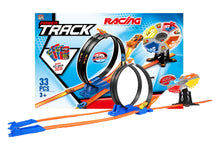 Track Set 33PC Racing Car Track Toy with 360° Loops, Ramps & Checkpoints for Kids