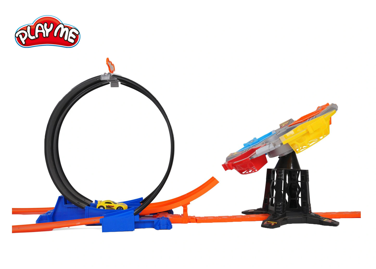 Track Set 33PC Racing Car Track Toy with 360° Loops, Ramps & Checkpoints for Kids