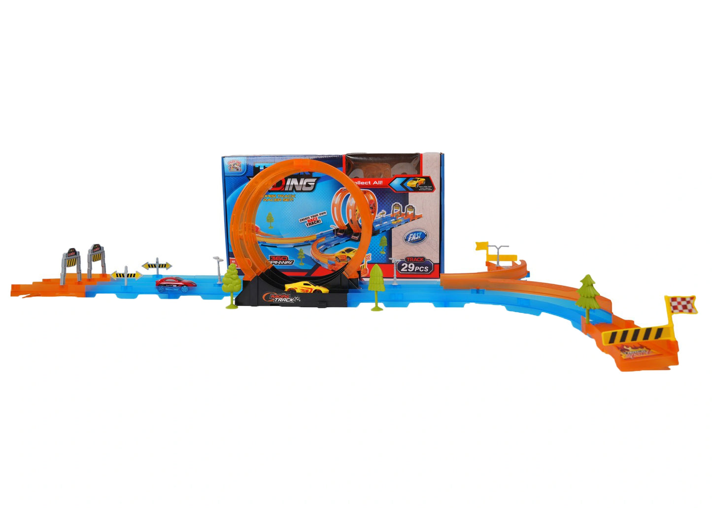 Race Car Track Toy 29 PCS – Double Loop 360° Super Track Racing Set
