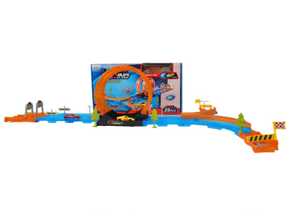 Race Car Track Toy 29 PCS – Double Loop 360° Super Track Racing Set