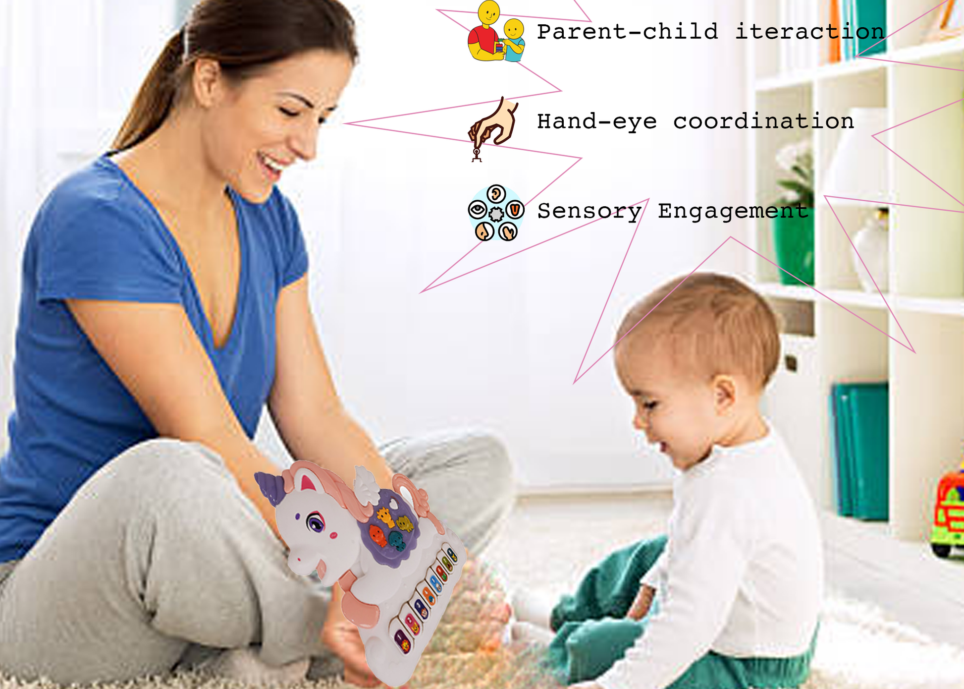 Unicorn Musical Toy with LED Lights & Animal Sounds – Early Development Crawling Toy - Image 4