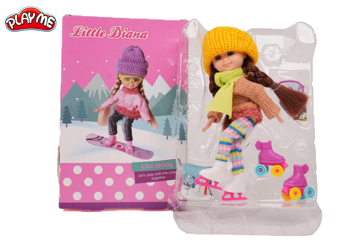 Diana Doll Winter Sport Skating & Accessories | Pretend Play Toy for Girls