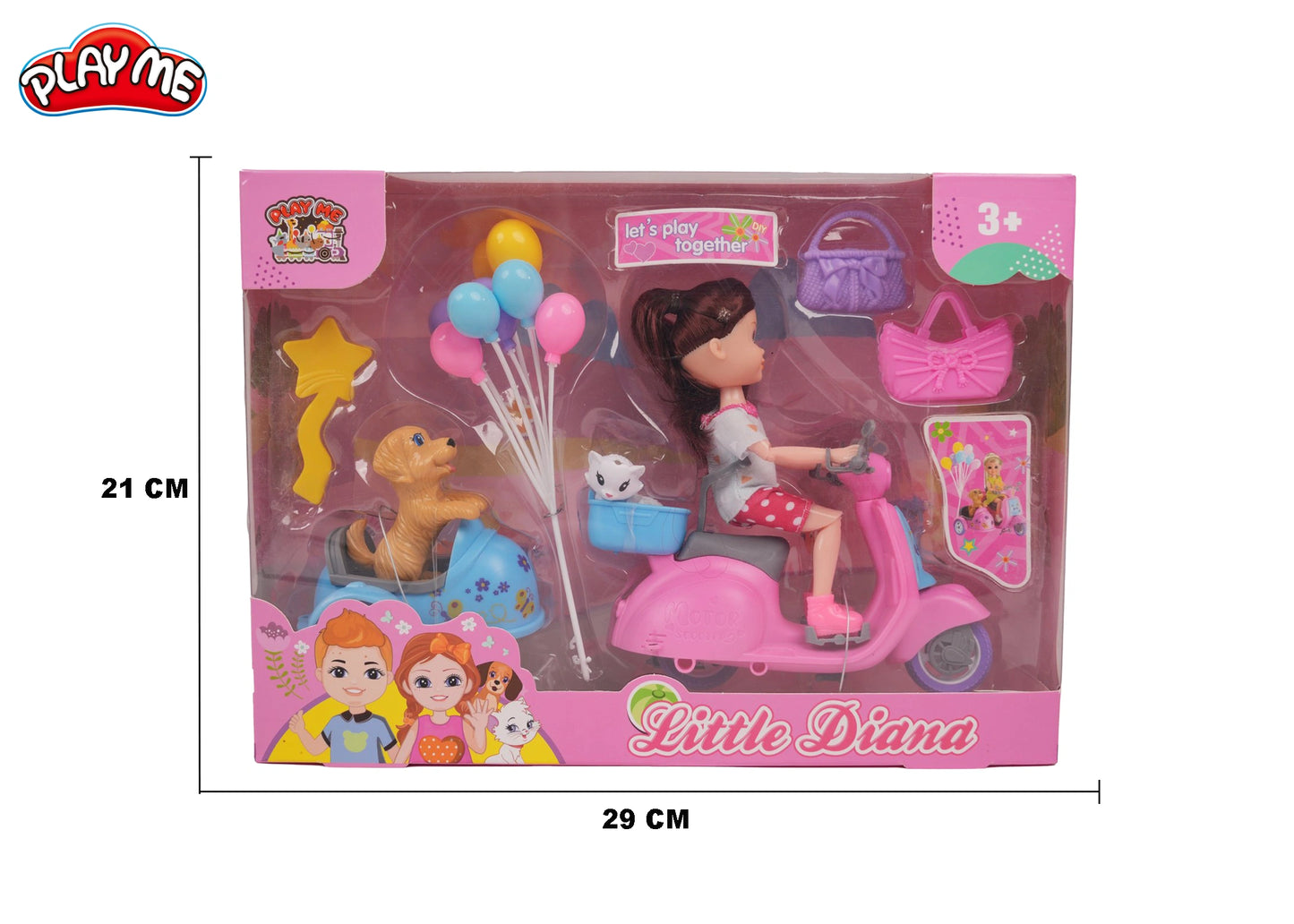 Diana Doll with Scooter, Child Doll, Pet & Accessories | Pretend Play Toy for Girls