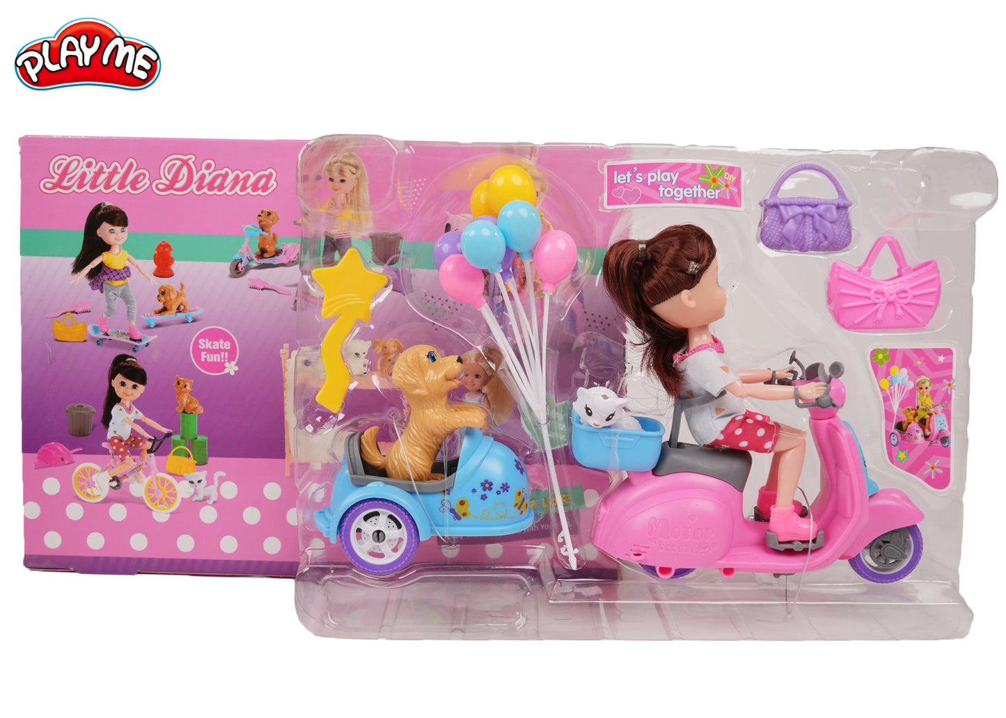 Diana Doll with Scooter, Child Doll, Pet & Accessories | Pretend Play Toy for Girls