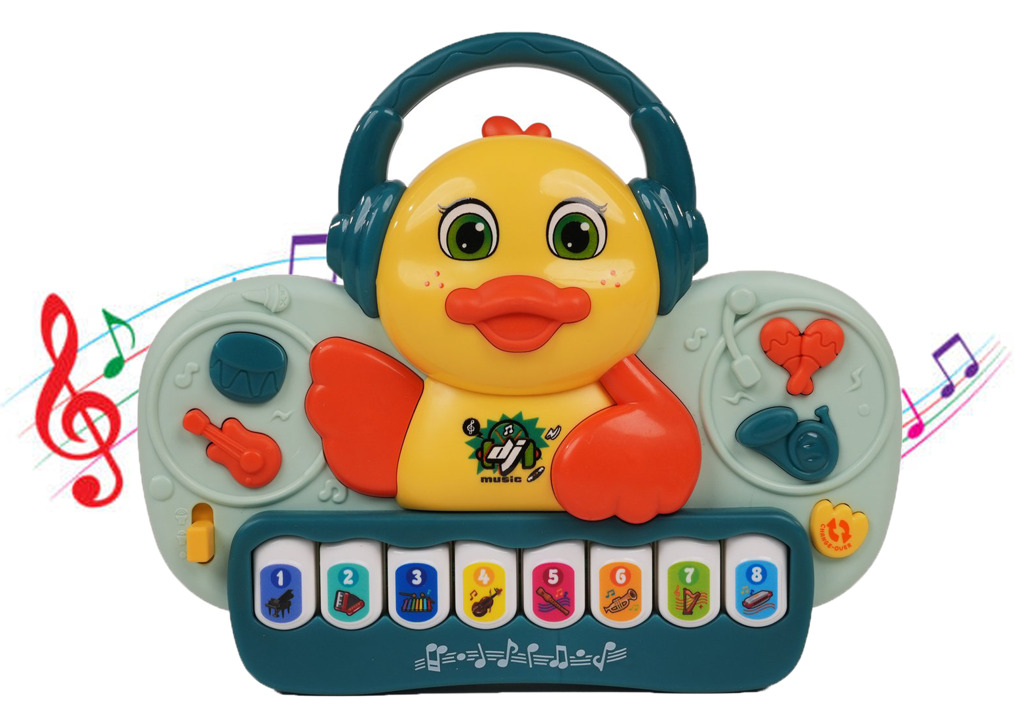 DJ-Duck Musical Toy with LED Lights & Animal Sounds – Early Development Crawling Toy - Image 1
