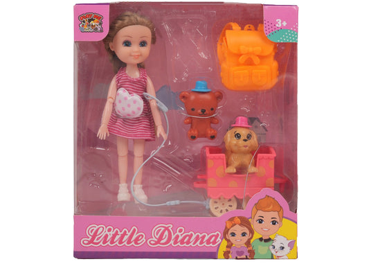 Diana Doll Day Outing with Puppy & Accessories | Pretend Play Toy for Girls
