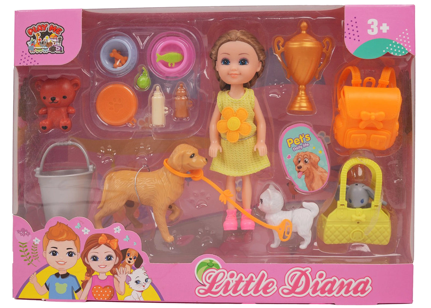 Diana Doll with Pet Dog & Accessories | Pretend Play Toy for Girls