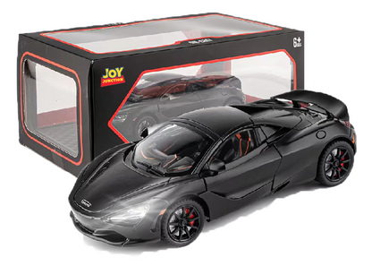 McLaren 720s Convertible Version 1:24 Scale Alloy Metal Pullback Toy car with Openable Doors Light Music