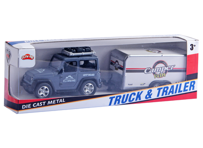 Alloy Die-Cast Tractor Trailer Pull Back Carrier Vehicle Metal Truck with Car Convertable Hood Truck - Image 6