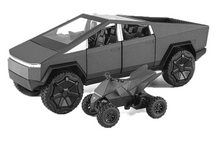 Teslaa Cyber Truck Pickup 1:24 Scale Diecast Car – Alloy Metal Toy with Pull-Back Action, Lights, Music & Openable Doors
