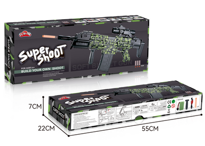 Electronic Shoot Soft Bullet Camouflage Gun Battery Operated Rechargable Best Gift for Children (Rifle)